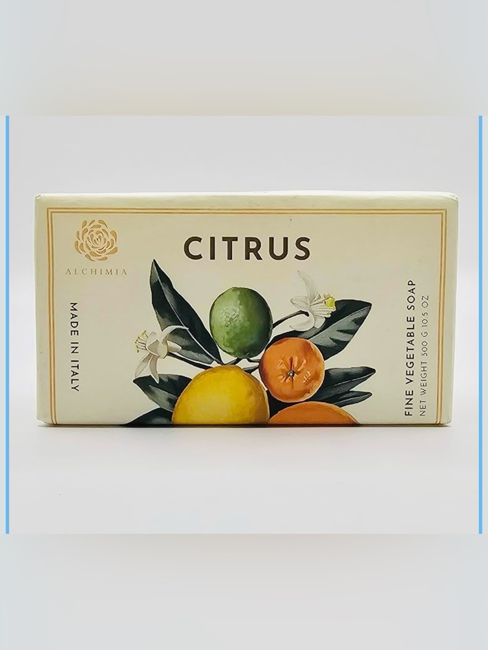 Alchimia Citrus Fine Vegetable Soap Bar, Luxury Bath Soap, 10.5 oz